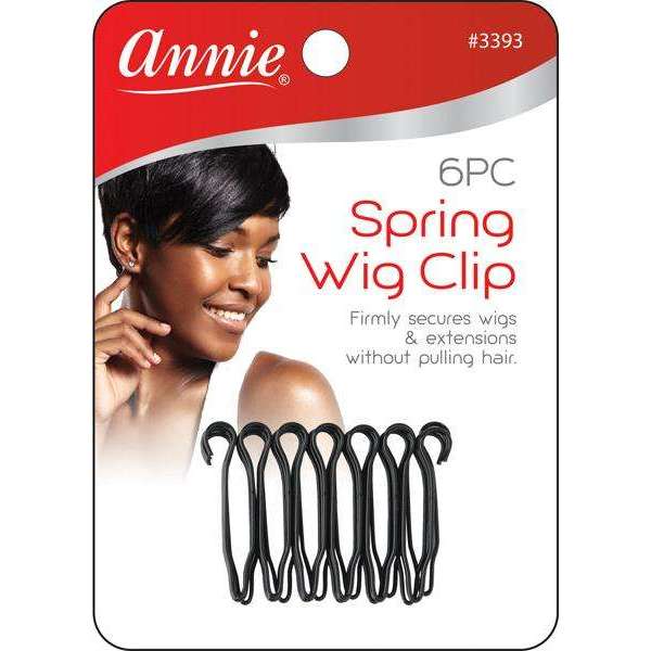 Annie Spring Wig Clip 6ct Black #3393