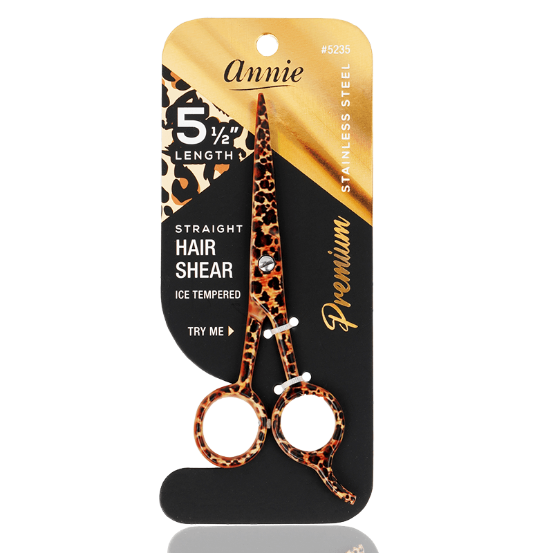 
                  
                    Load image into Gallery viewer, Annie Stainless Steel Straight Hair Shears 5.5 Inch Leopard Pattern
                  
                