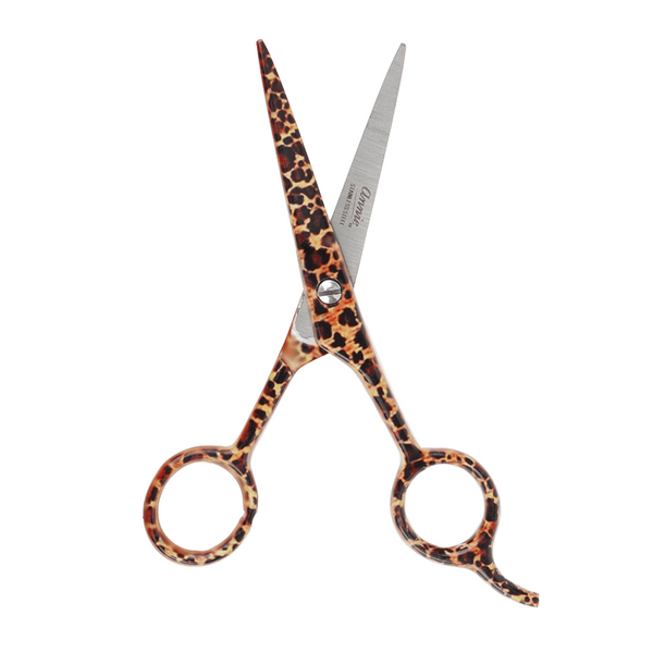 Annie Stainless Steel Straight Hair Shears 5.5 Inch Leopard Pattern Hair Shears Annie   