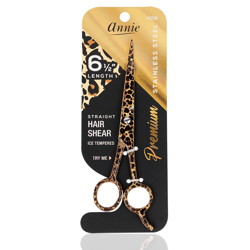 
                  
                    Load image into Gallery viewer, Annie Stainless Steel Straight Hair Shears 6.5 Inch Leopard Pattern
                  
                