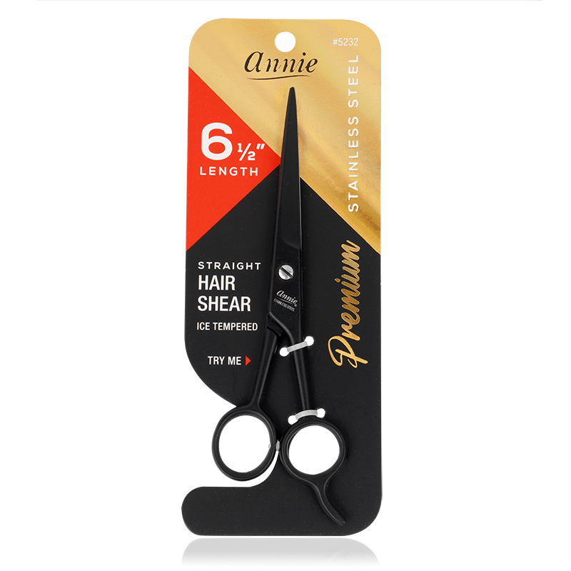 
                  
                    Load image into Gallery viewer, Annie Stainless Steel Straight Hair Shears 6.5 Inch Black
                  
                
