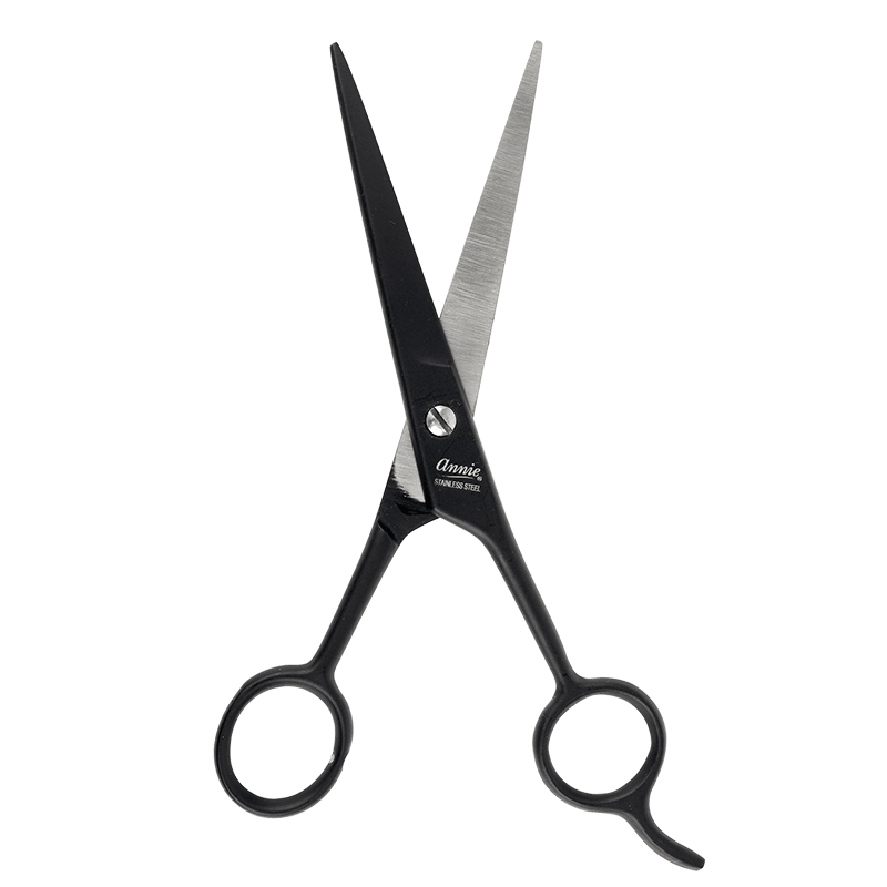 
                  
                    Load image into Gallery viewer, Annie Stainless Steel Straight Hair Shears 7.5&amp;quot; Matte Black Hair Shears Annie   
                  
                