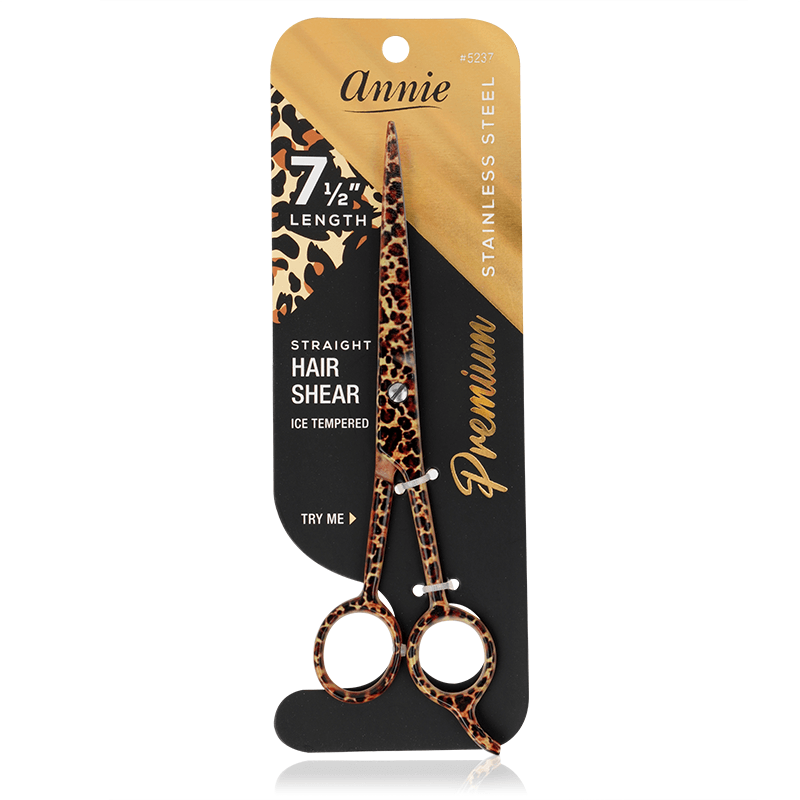 
                  
                    Load image into Gallery viewer, Annie Stainless Steel Straight Hair Shears 7.5 Inch Leopard Pattern
                  
                