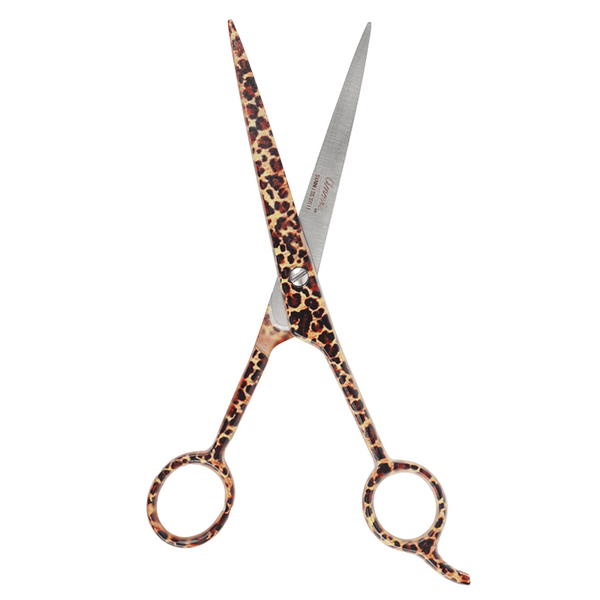 Annie Stainless Steel Straight Hair Shears 7.5 Inch Leopard Pattern Hair Shears Annie   