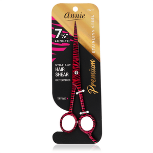 
                  
                    Load image into Gallery viewer, Annie Stainless Steel Straight Hair Shears 7.5&amp;quot; Pink Zebra Pattern
                  
                