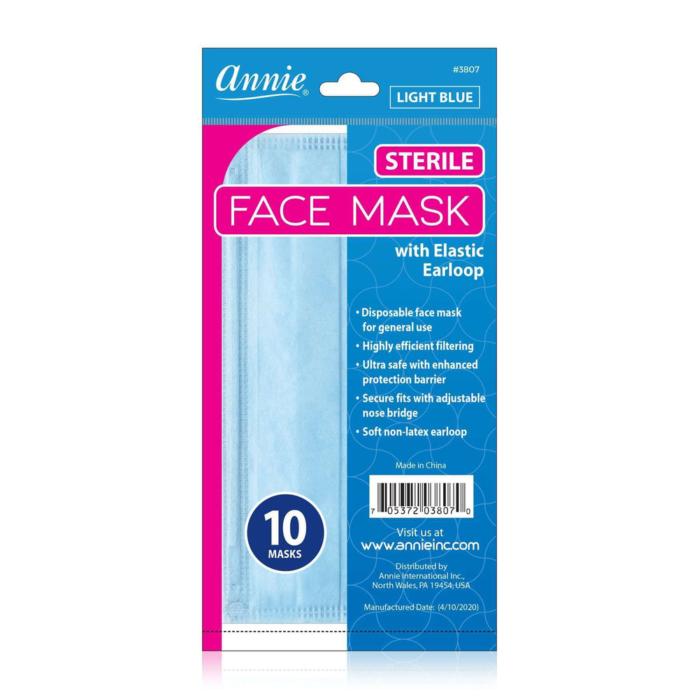
                  
                    갤러리 뷰어에 이미지 로드, Annie Sterile Face Mask One Size 10ct Light Blue Face Masks Annie   
                  
                