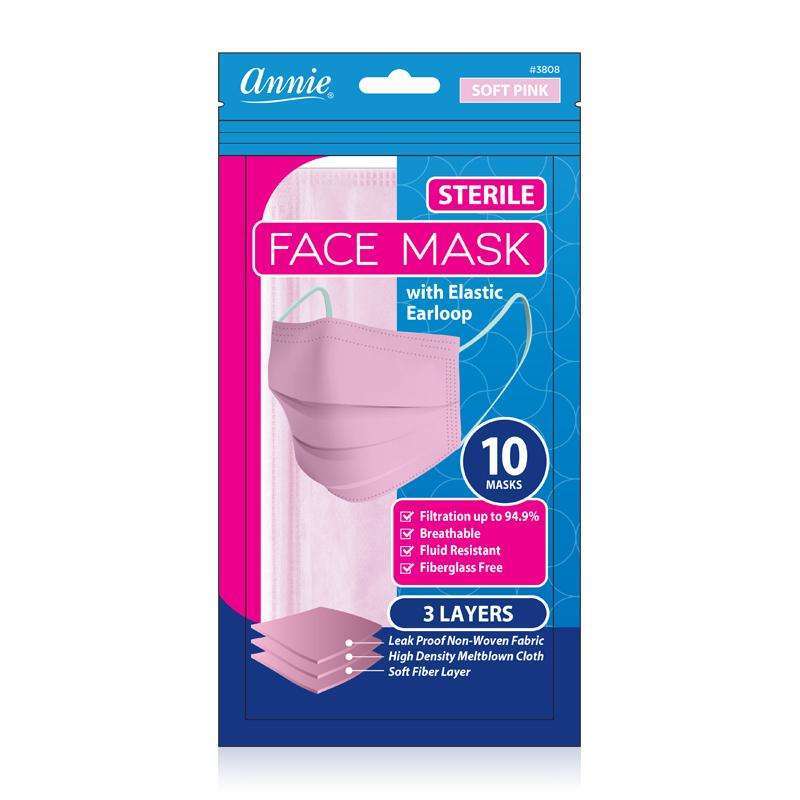 
                  
                    Load image into Gallery viewer, Annie Sterile Face Mask One Size 10ct Light Pink
                  
                
