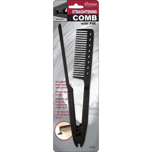 Annie Straightening Comb W/Pik Spring Action Combs Annie   