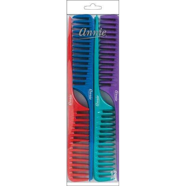 Annie Tail Comb Set L 12Ct Asst Color Combs Annie   