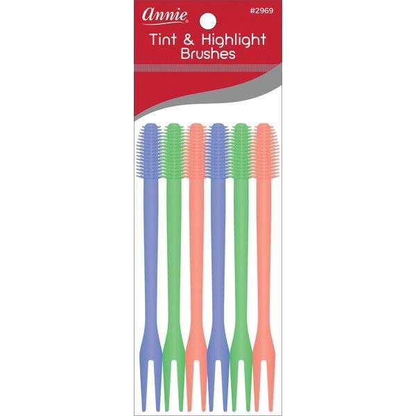 Annie Tint & Highlight Brushes 6ct Asst color