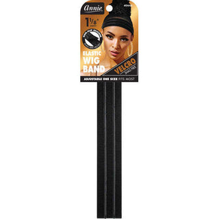 Annie Velcro Wig Band 3cm Silicone Grip Black