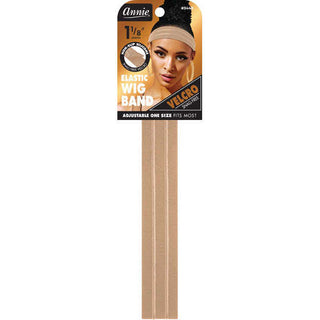 Annie - Banda para peluca con velcro, 3 cm, agarre de silicona, color marrón claro