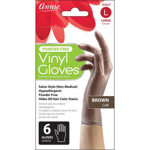 
                  
                    Load image into Gallery viewer, Annie - Annie Vinyl Gloves 6Ct Brown - Annie International
                  
                