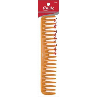 Beige wide tooth comb featuring thick, widely spaced teeth designed for gentle detangling and styling of textured and natural hair by Annie International.