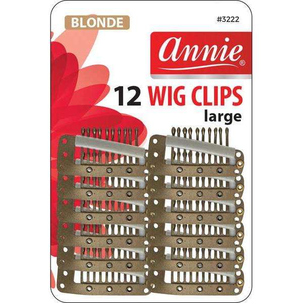 Annie Wig Clips Large 12Ct Blonde