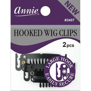 Clips para peluca Annie con gancho largo, 2 unidades