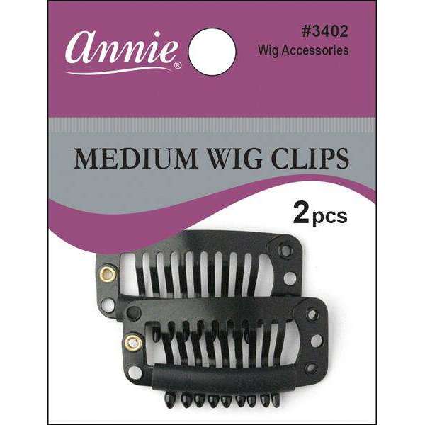 Annie Wig Clips Medium 2Ct Black