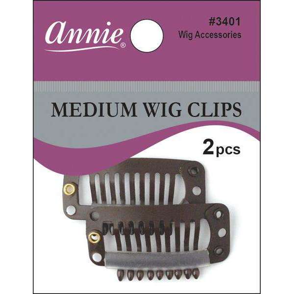 Annie Wig Clips Medium 2Ct Brown Wig Clips Annie   