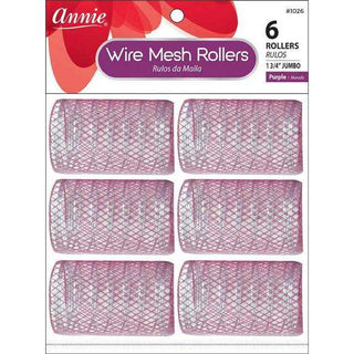 Annie Wire Mesh Rollers Jumbo 6Ct Purple