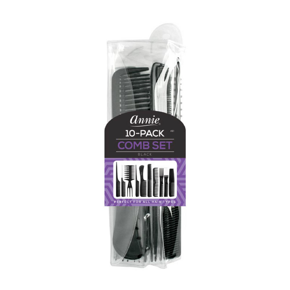 
                  
                    갤러리 뷰어에 이미지 로드, Annie Professional Comb Set 10Ct Black Combs Annie   
                  
                