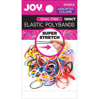 Joy Elastic Polybands 2.5cm Diameter 100ct Assorted