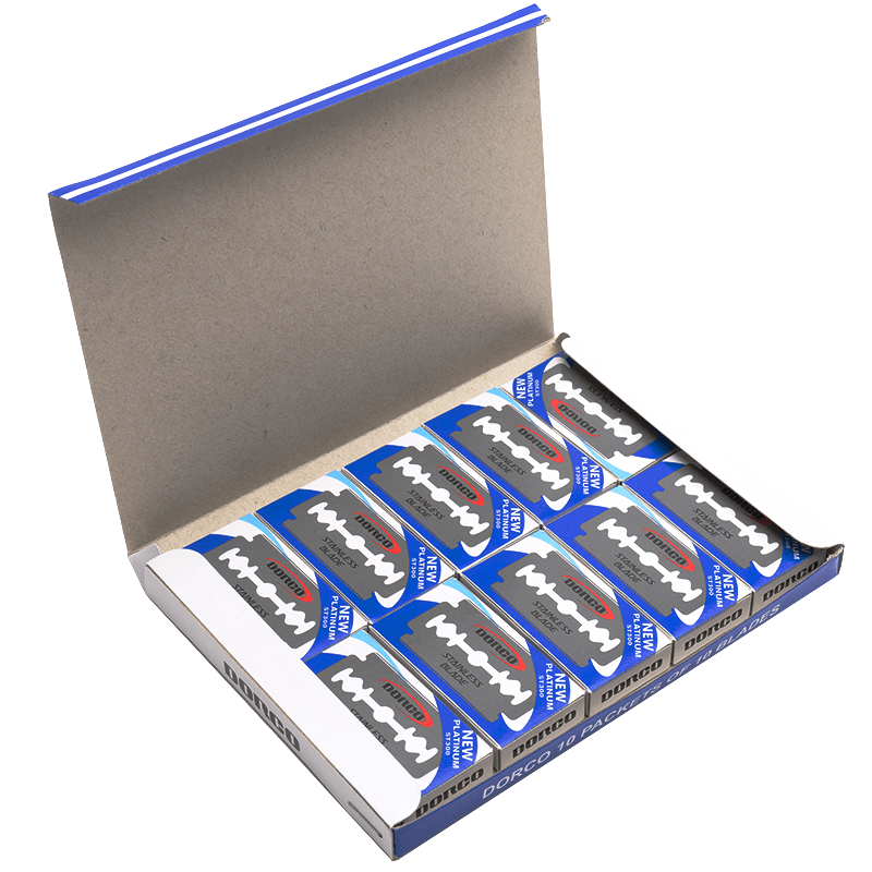 Double Razor Bladee Set Dorco Double Edge Razor Blade Box Set 10Ct – Annie International, Inc.