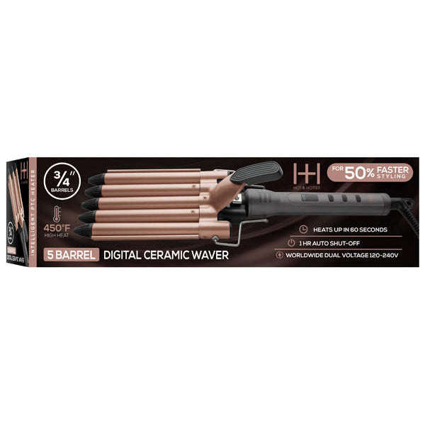 
                  
                    Load image into Gallery viewer, Hot &amp;amp; Hotter 5 Barrel Digital Ceramic Curling Iron 3/4 Inch
                  
                