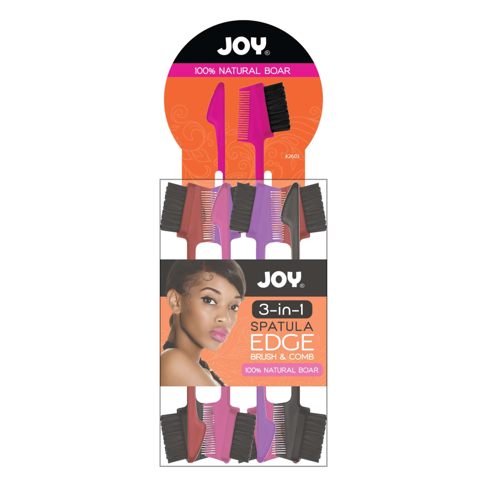 Joy - Joy 3 in 1 Spatula Edge Brush Boar Bristle Asst. 24ct Jar - Annie International