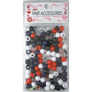 
                  
                    Load image into Gallery viewer, Joy Large Hair Beads 240Ct Black, White, &amp;amp; Red
                  
                