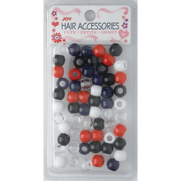 
                  
                    Load image into Gallery viewer, Joy Large Hair Beads 60Ct Black, White, Red, Clear
                  
                