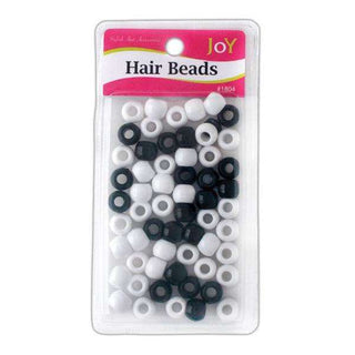 Joy Large Hair Beads 60Ct Black and White