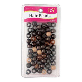 Joy Large Hair Beads 60Ct Black & Brown Asst
