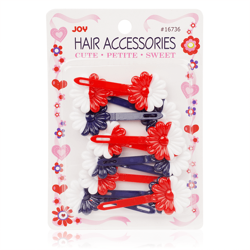 Joy Daisy Barrettes 12ct Navy & Red  Joy   