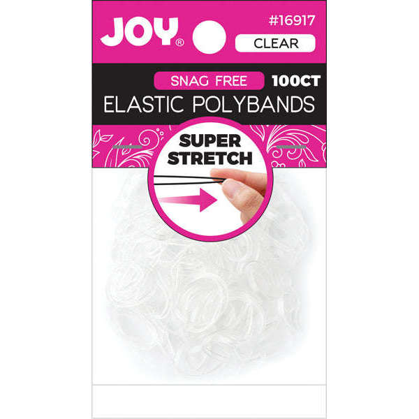 Joy Elastic Polybands 2.5cm Diameter 100ct Clear Rubber Bands Joy   