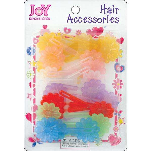 Joy Hair Barrettes 10Ct Rainbow Clear Colors