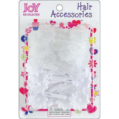 Joy Hair Barrettes 10Ct White and Clear  Joy   