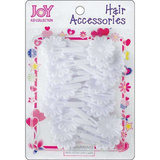 Joy Hair Barrettes 10Ct White