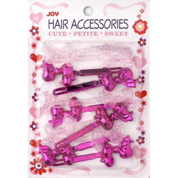 JOY Hair Barrettes - Bow - Magenta Glitter Assort #16716