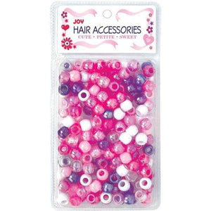 
                  
                    Load image into Gallery viewer, Joy Large Hair Beads 240Ct Asst Purple &amp;amp; Pink Beads Joy   
                  
                