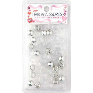 
                  
                    Load image into Gallery viewer, Joy Large Hair Beads 50Ct Silver Metallic &amp;amp; Glitter
                  
                