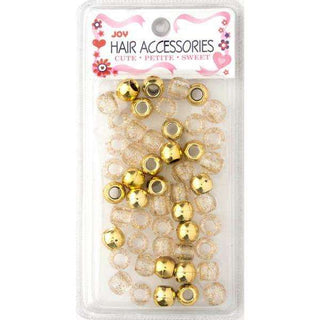 Joy Large Hair Beads 50Ct Gold Metallic & Glitter