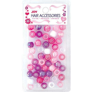 Joy Large Hair Beads 50Ct Asst Pink & Purple Glitter