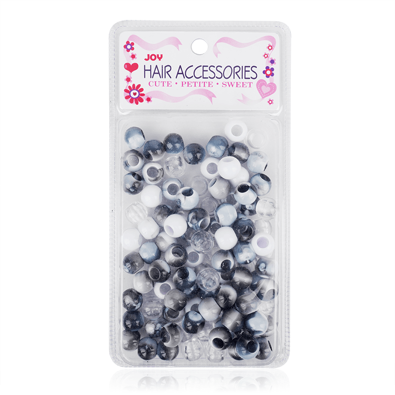Joy Round Plastic Beads XL Black Two Tone