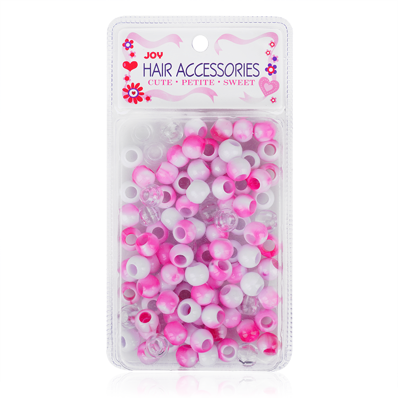 Joy Round Plastic Beads XL Pink Two Tone Mix Beads Joy   