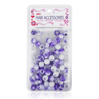Joy Round Plastic Beads XL Purple Two Tone Mix