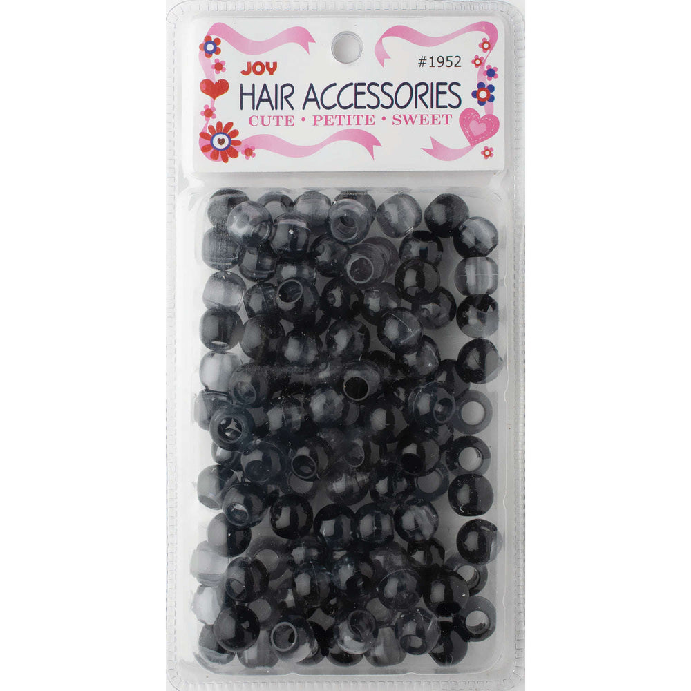Joy Round Plastic Beads XL Two Tone Dark Vivid Black