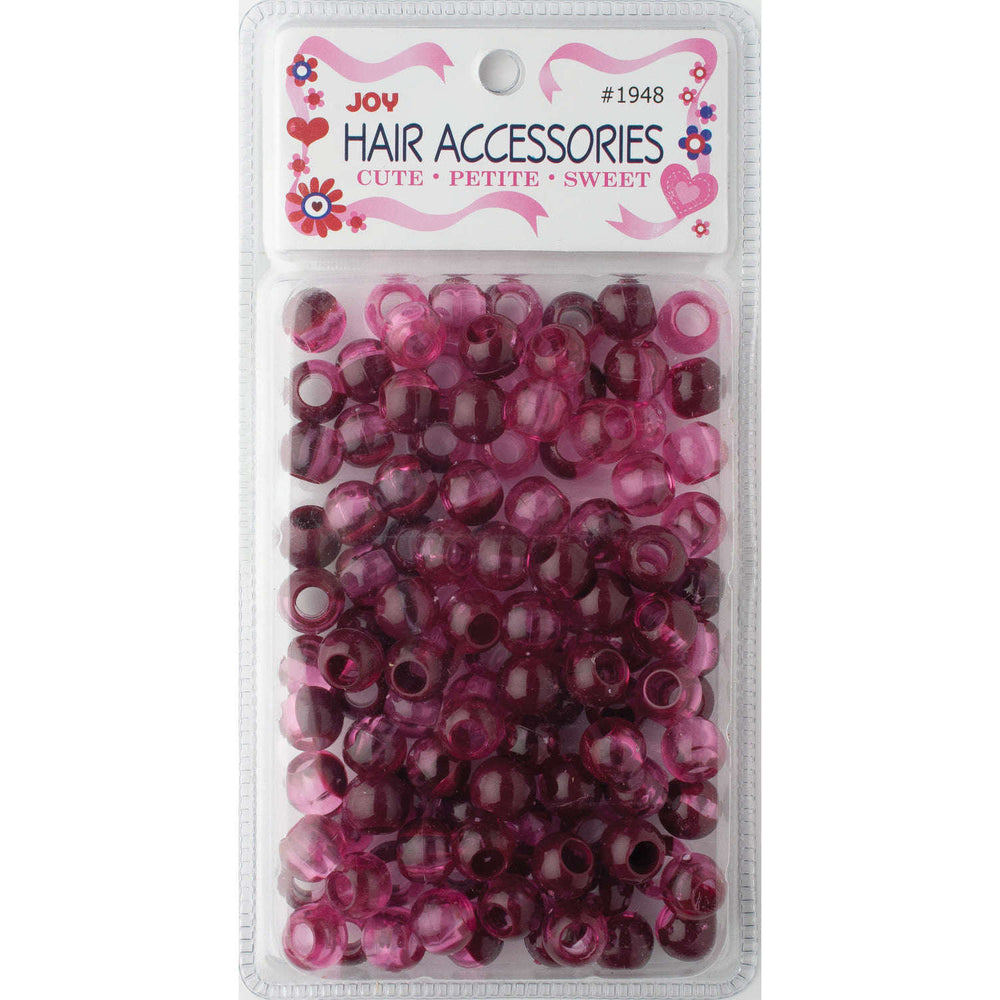 Joy Round Plastic Beads XL Two Tone Dark Vivid Red Beads Joy   