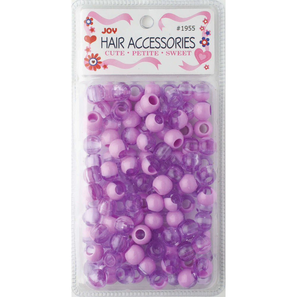 Joy Round Plastic Beads XL Two Tone Pastel Purple Beads Joy   