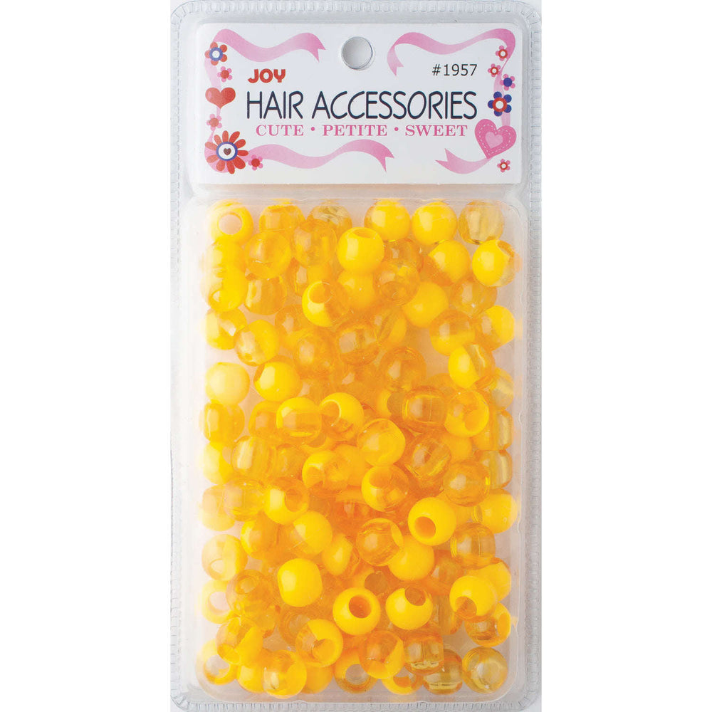 Joy Round Plastic Beads XL Two Tone Pastel Yellow Beads Joy   