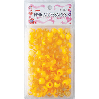 Joy Round Plastic Beads XL Two Tone Pastel Yellow